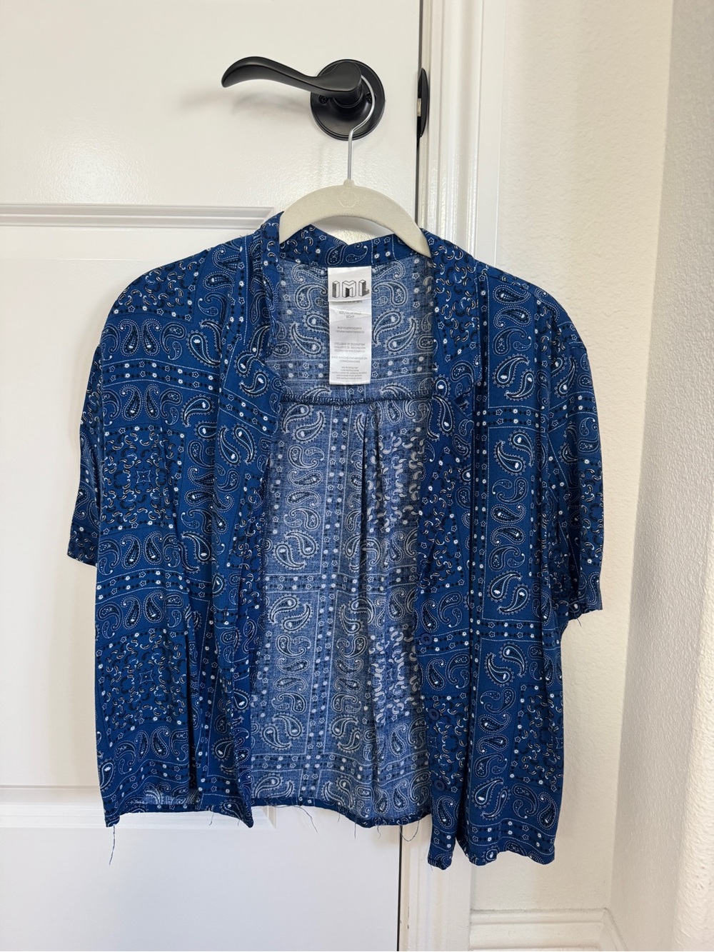 Blue Paisley Women's button up shirt